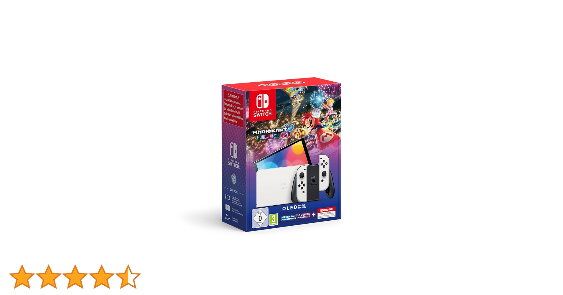 Nintendo Switch OLED Konsol Beyaz + Mario Kart 8 Deluxe + 12